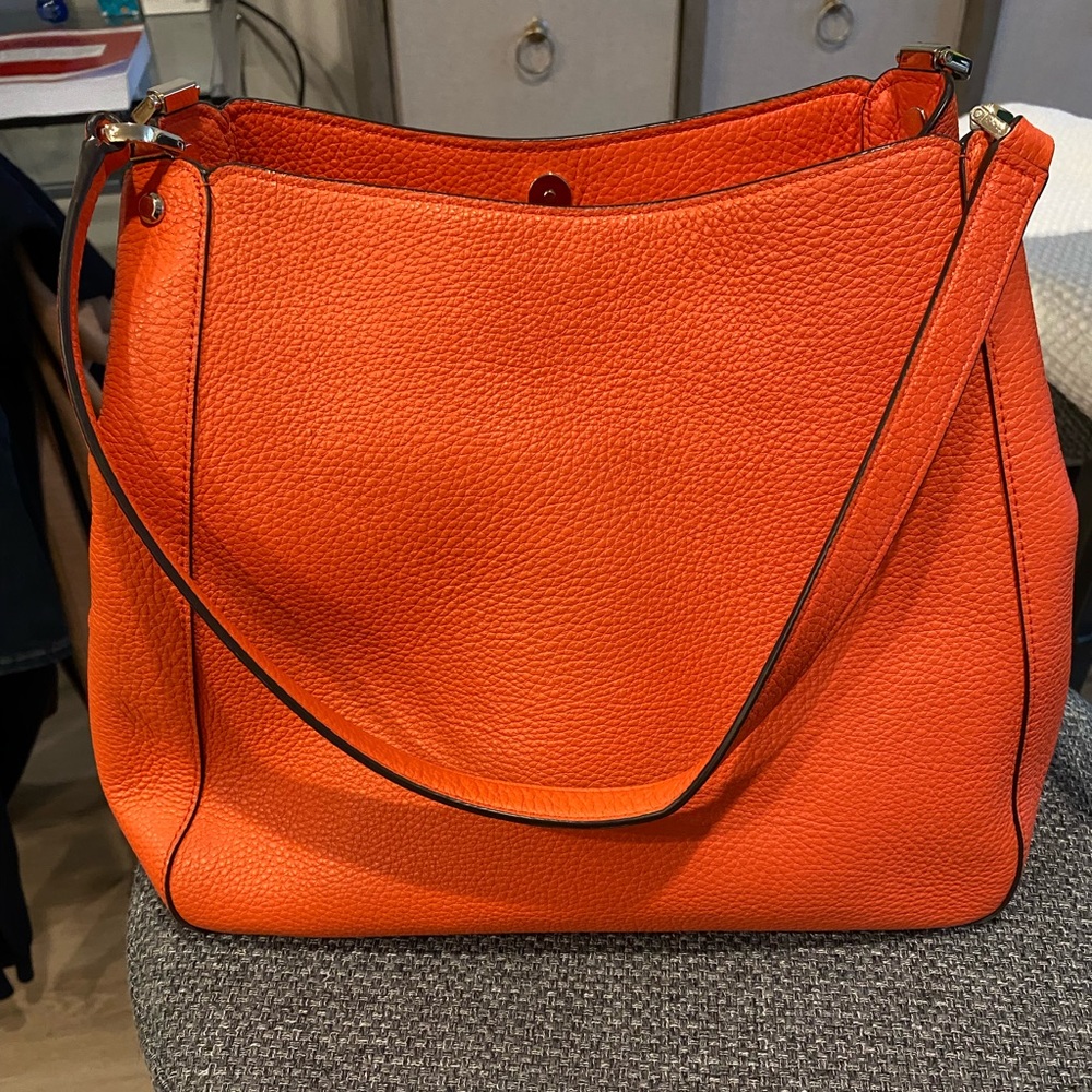 Kate Spade Leila Medium Triple Compartment Shoulder Bag in Coral Buds (747)